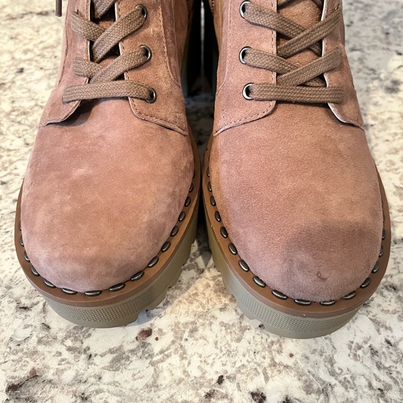 Women's Vince Camuto Brown Suede Zip Closure Movelly Combat Boot Size 8 - Picture 8 of 10